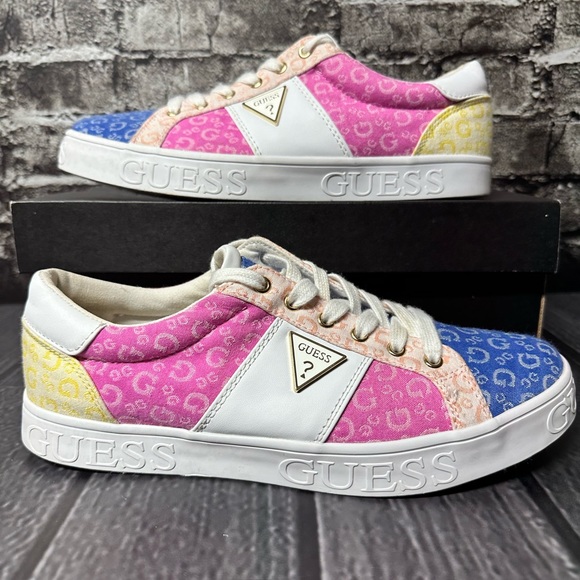 Guess Y2K Multicolor Pink Blue Yellow Sneakers Womens 10 - Picture 1 of 10